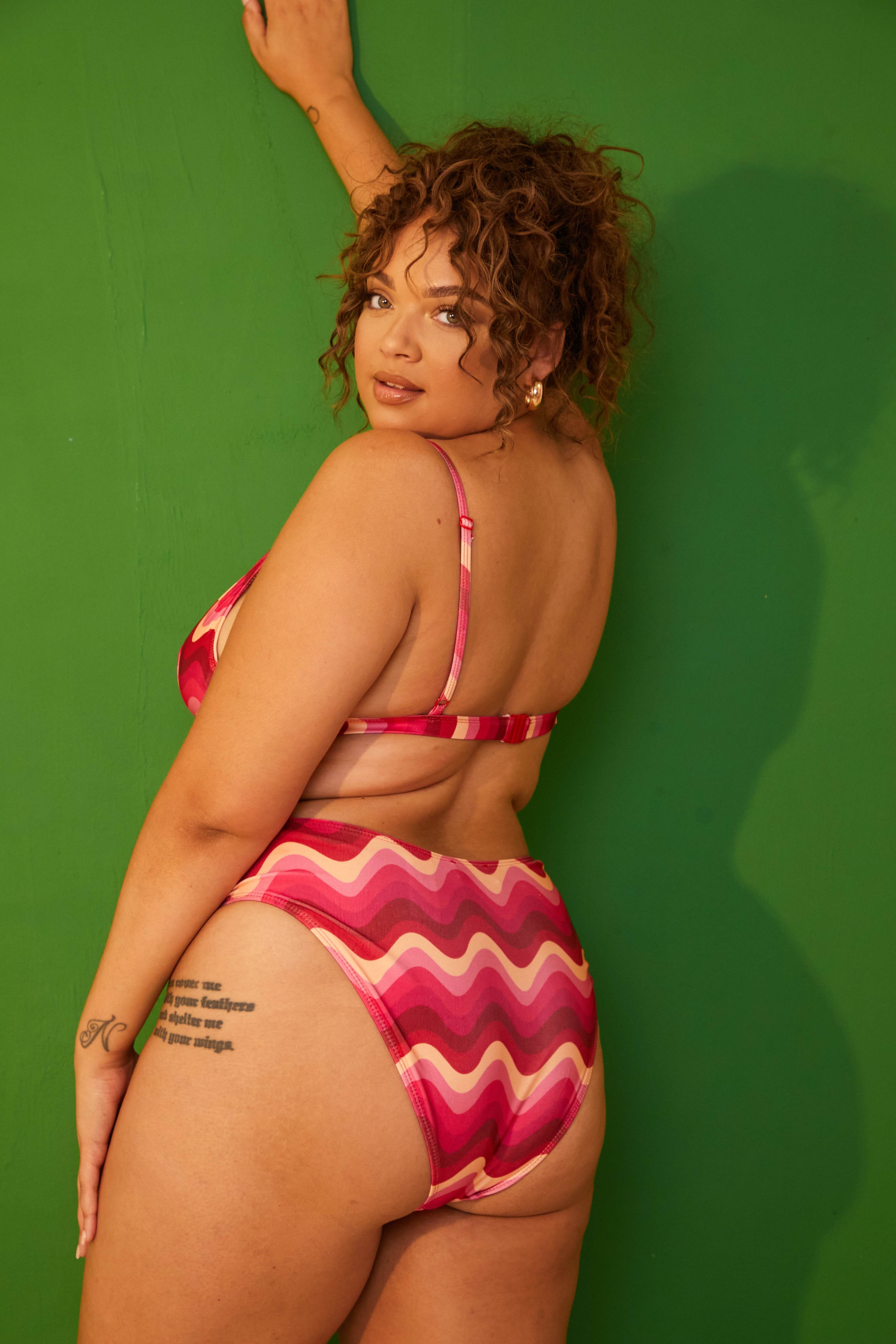 Abstract High Leg Bikini Bottoms - InTheStyle