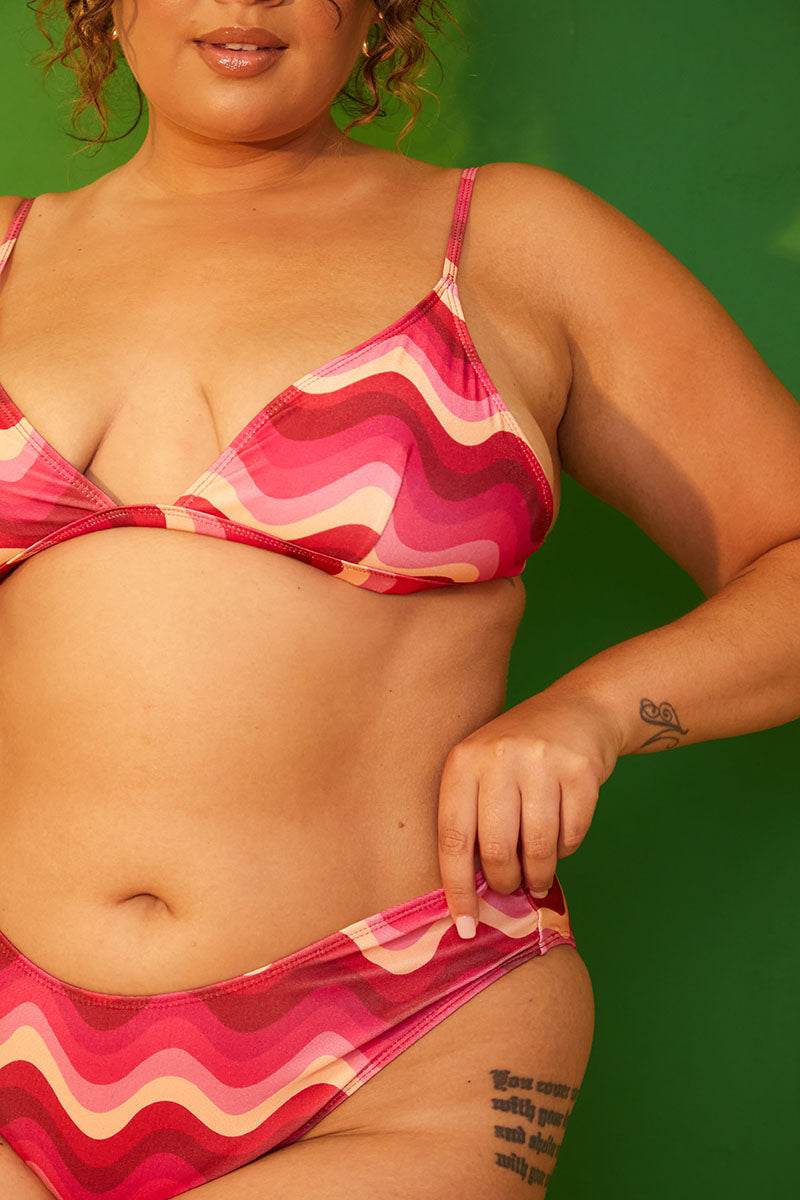 Abstract High Leg Bikini Bottoms - InTheStyle