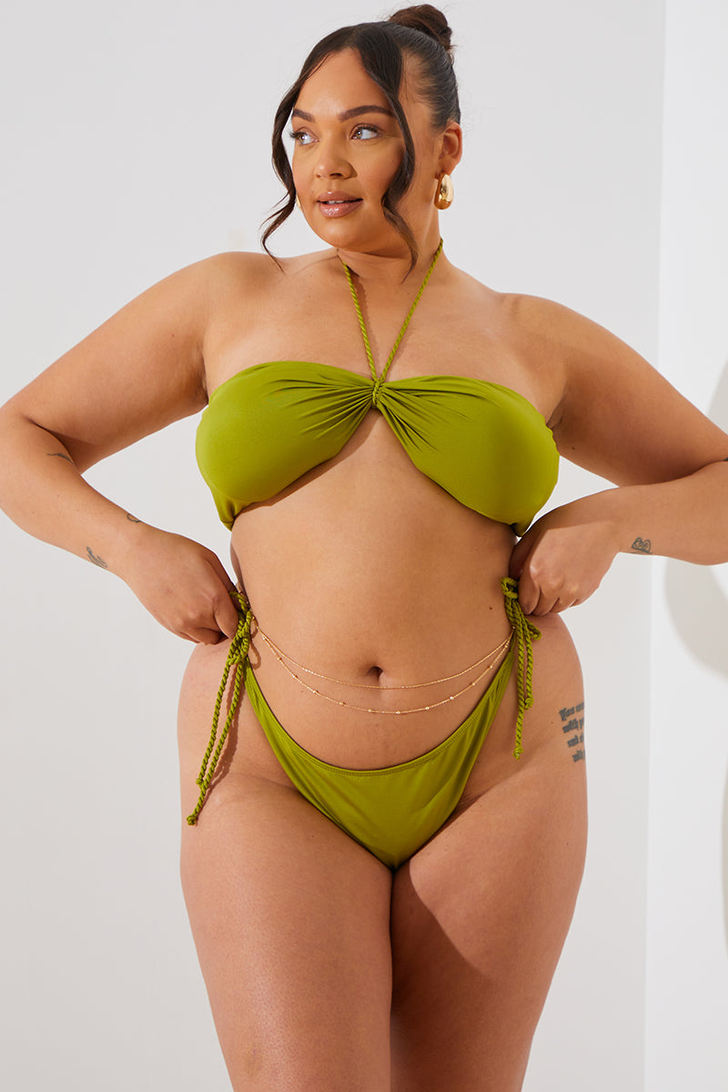 Plaited Tie Side Bikini Bottoms
