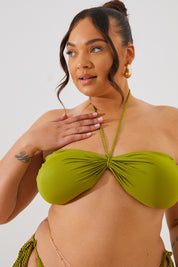 Plaited Halter Neck Bikini Top
