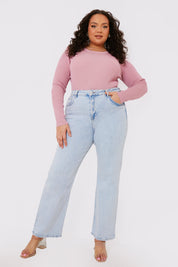Long Sleeve Lace Back Crop Top
