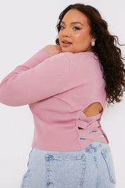 Long Sleeve Lace Back Crop Top