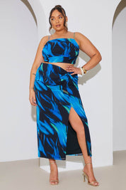 Abstract Print Draped Cami Co-Ord Top - InTheStyle