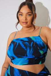 Abstract Print Draped Cami Co-Ord Top - InTheStyle