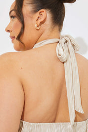 Plisse Halterneck Top