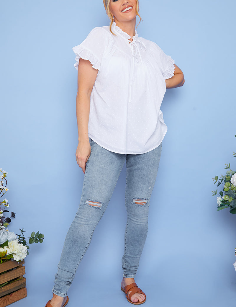 Recycled Light Wash Ripped Knee Denim Skinny Jeans