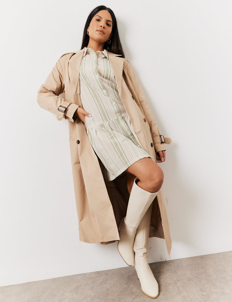 Stripe Tiered Shirt Dress