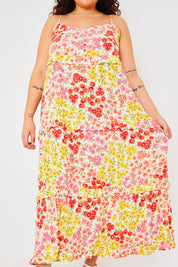 Sustainable Floral Frill Midaxi Dress