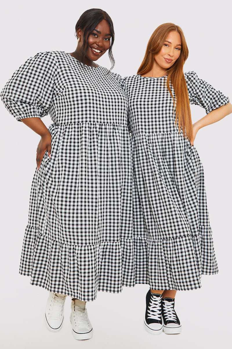 Gingham Midi Dress