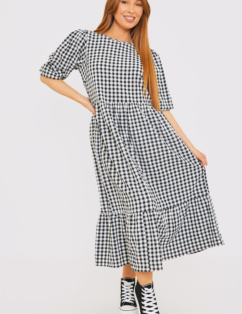 Gingham Midi Dress