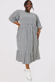 Gingham Midi Dress