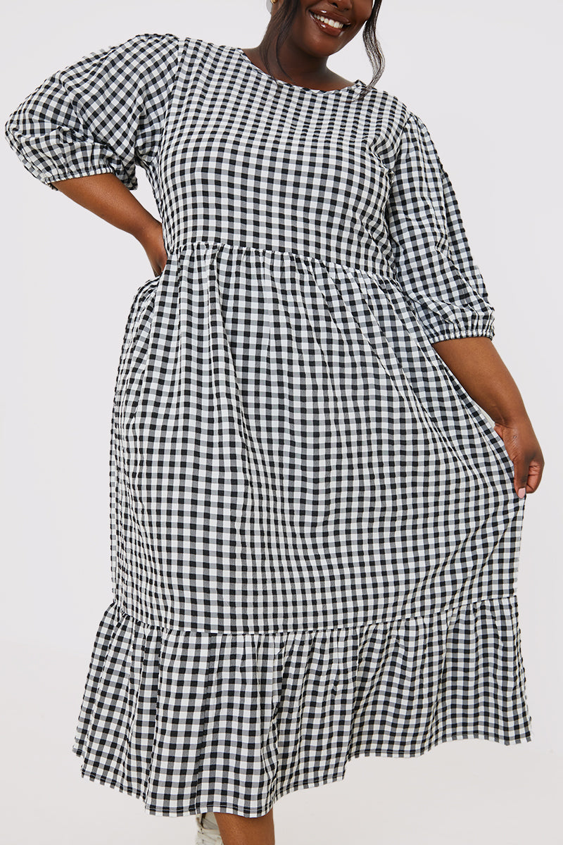 Gingham Midi Dress