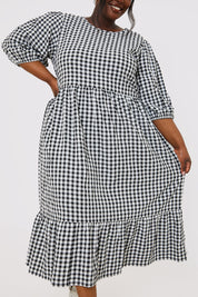 Gingham Midi Dress