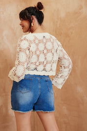 Floral Detail Knit Co-Ord Cardigan