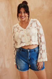 Floral Detail Knit Co-Ord Cardigan