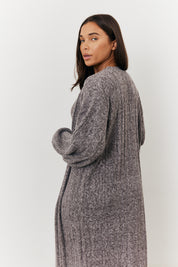 Recycled Wide Rib Longline Knit Co-Ord Cardigan