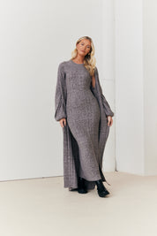 Recycled Wide Rib Longline Knit Co-Ord Cardigan