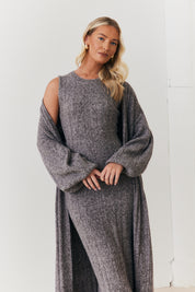Recycled Wide Rib Longline Knit Co-Ord Cardigan