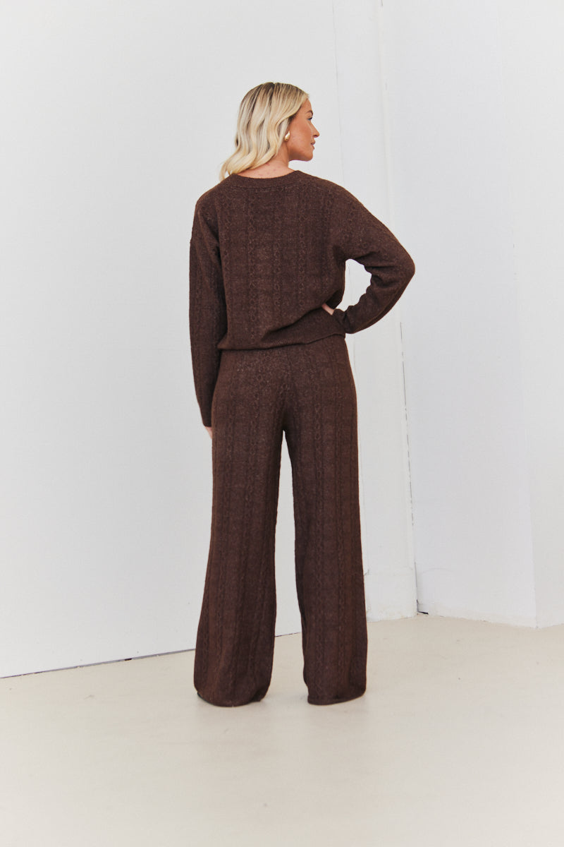 Recycled Cable Knit Button up Co-Ord Cardigan