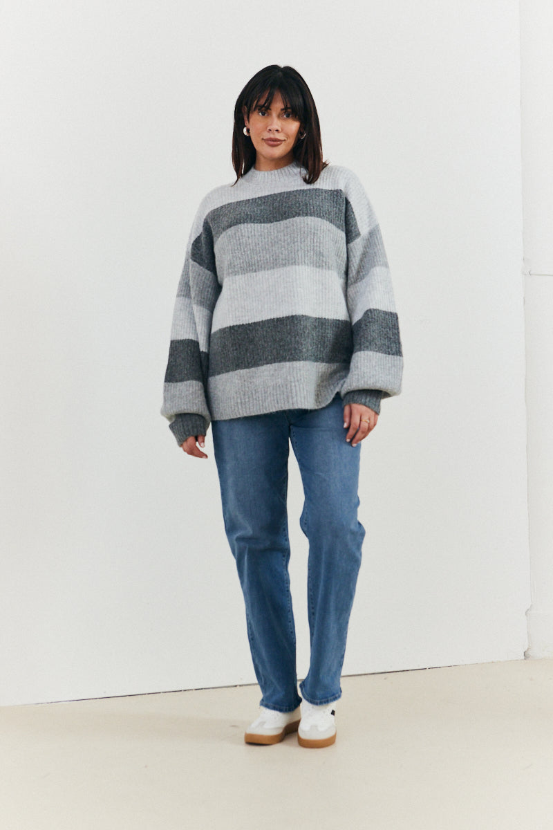 Recycled Stripe Tonal Knitted Jumper