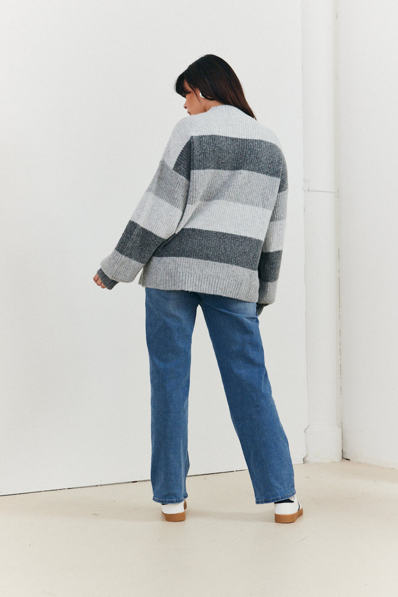 Recycled Stripe Tonal Knitted Jumper