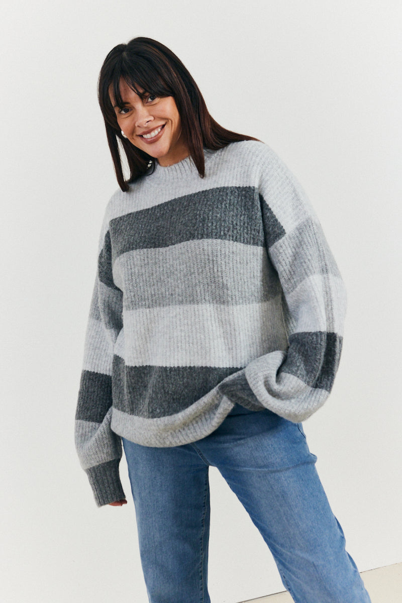 Recycled Stripe Tonal Knitted Jumper