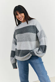 Recycled Stripe Tonal Knitted Jumper