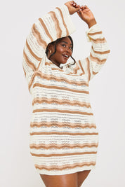 Crochet Stripe Mini Dress