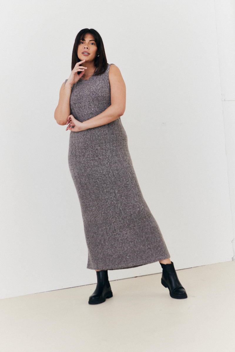 Recycled Crew Neck Knit Co-Ord Midaxi Dress