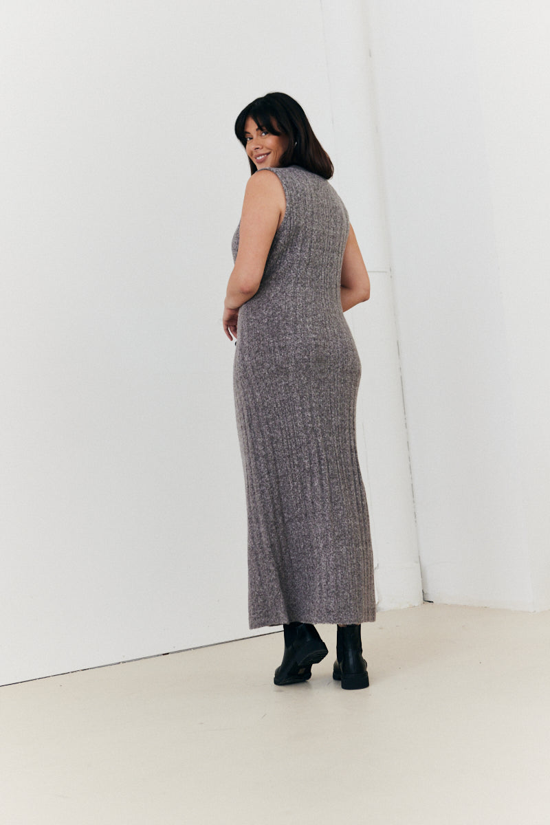 Recycled Crew Neck Knit Co-Ord Midaxi Dress