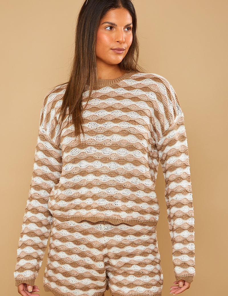 Stripe Detail Knit Co-Ord Top
