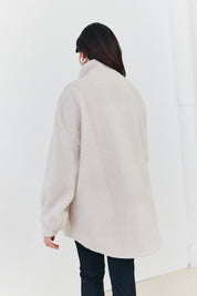 Half Zip Borg Pull over Jacket