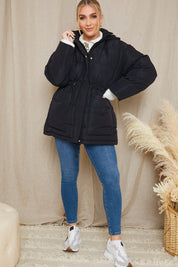 Recycled Elasticated Waist Puffer Coat
