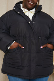 Recycled Elasticated Waist Puffer Coat