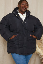 Recycled Elasticated Waist Puffer Coat