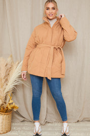 Recycled Quilted Tie Waist Puffer