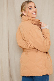 Recycled Quilted Tie Waist Puffer