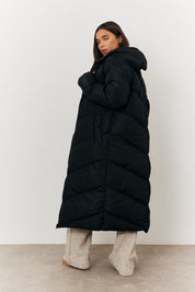 Reversible Hooded Longline Puffer Coat