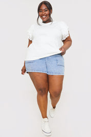 Broderie Sleeve T-Shirt