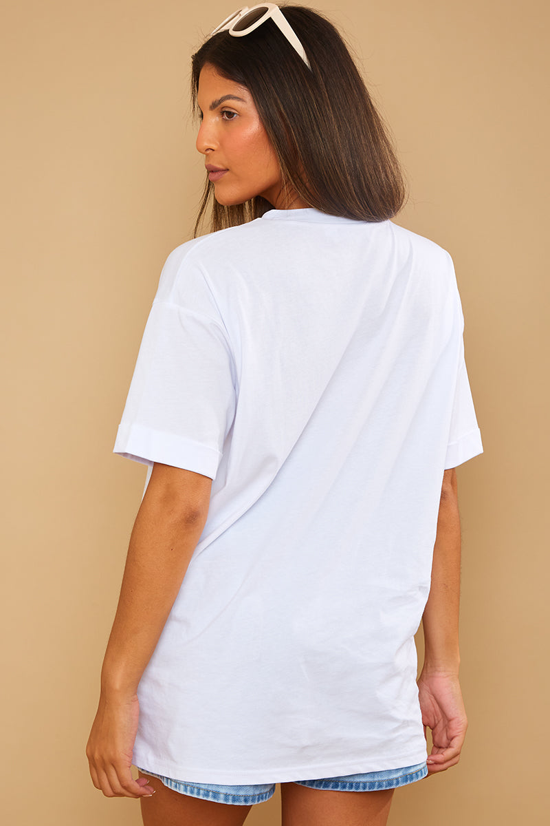 Graphic Orange Embroidered Recycled Cotton Tee