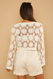 Floral Detail Knit Co-Ord Cardigan