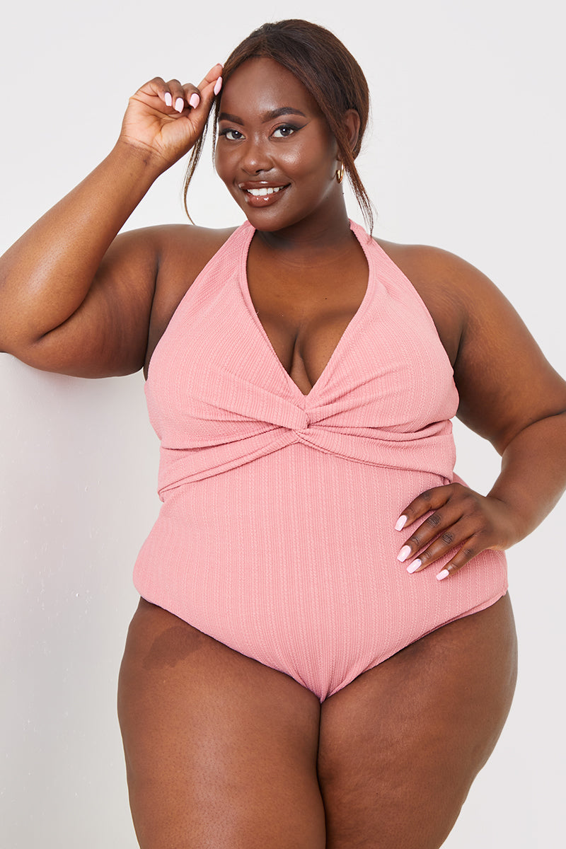 Recycled Halter Neck Control Swimsuit