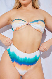 Ombre Print High Leg Bikini Bottoms