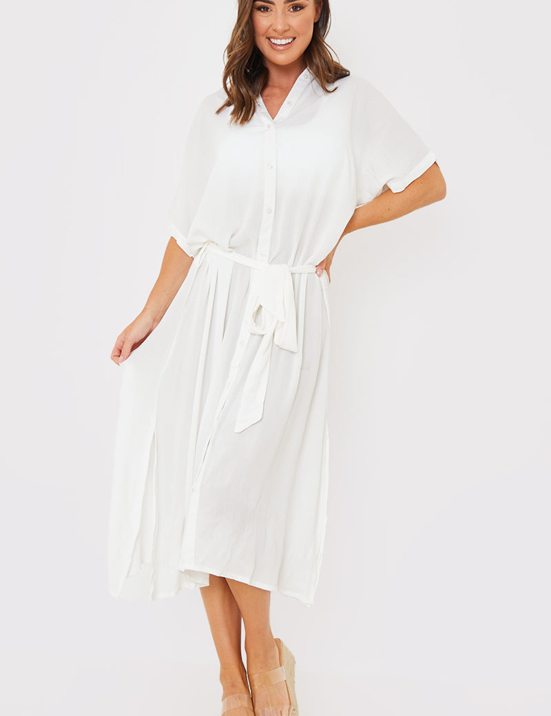 Recycled Button Down Maxi Shirt Dress