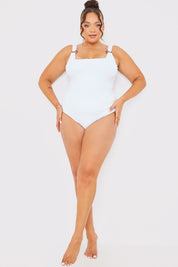 Crinkle Control Ring Detail Swimsuit