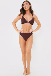Textured High Waist Control Bikini Bottom