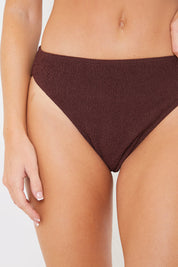 Textured High Waist Control Bikini Bottom