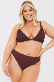 Textured High Waist Control Bikini Bottom