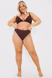 Textured High Waist Control Bikini Bottom