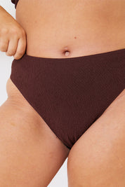 Textured High Waist Control Bikini Bottom